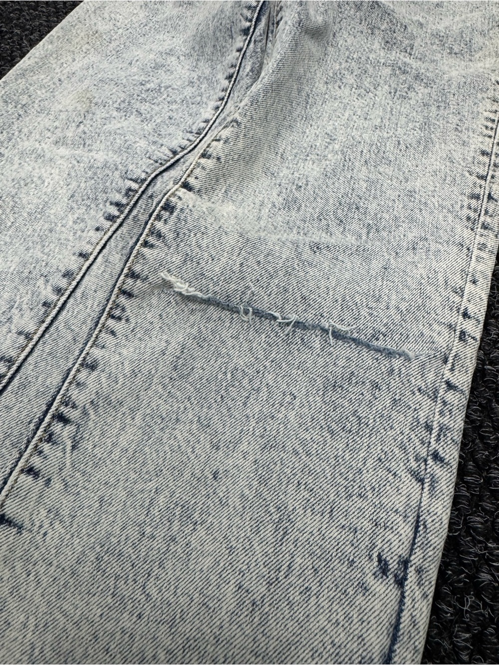 Free People We The Free Womens 27 High Rise Straight Leg Raw Hem Acid Wash Jeans - Picture 8 of 13